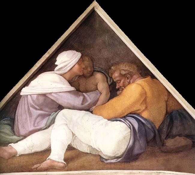 Michelangelo Buonarroti Ancestors of Christ figures France oil painting art